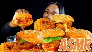 CRISPY FRIED SEAFOOD BURGERMUKBANG |MUKBANG |FRIED SEAFOODMUKBANG |Mukbang |Asmr [remix]