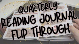 reading journal flip through - quarterly reading journal update - how my reading journal looks now