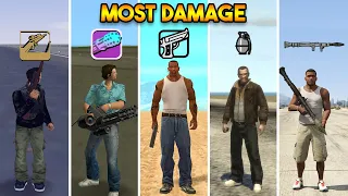 HIGHEST DAMAGE WEAPON FROM EVERY GTA (GTA 5 vs GTA 4 vs GTA San Andreas vs GTA VC vs GTA 3)
