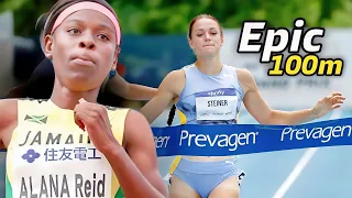 Epic 100m| Alana Ried Battles Abby Steiner At Tom Jones Memorial 2024