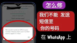 修复 WhatsApp 无法发送短信的问题 至您的号码 2023 请检查您的 号码重试错误