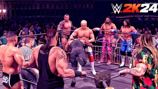 Roman, Braun, Bray & Gunther Vs Cody, Seth, Randy & AJ - Elimination Match | WWE 2k24