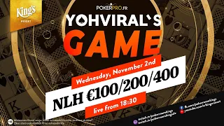 🇩🇪 Yoh Viral's Highstakes Cash Game NLH €100/€200/€400 live aus dem King´s Resort  👑