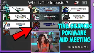 Tina SILENCES Pokimane during a meeting ft Toast Valkyrae Sykkuno Corpse Karl & more! (Among Us)