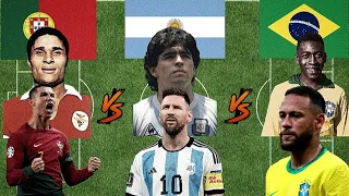 Portugal legends 🆚️ Argentina legends 🆚️ Brazil legends🤯🔥 (Ronaldo, Messi, Neymar, Pele, Maradona)