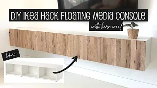 DIY IKEA Hack | Floating Media Console with Barn Wood!