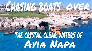 DJI Phantom 3 Standard chasing boats and filming the crystal clear waters of Ayia Napa, Cyprus