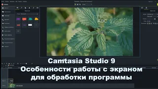 Camtasia Studio 9  Особенности работы с экраном для обработки программы