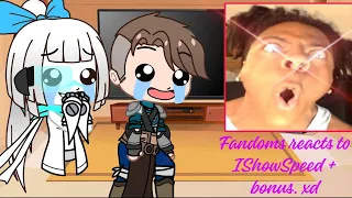 Fandoms reacts to IShowSpeed + Bonus - Gacha Club reacts ( 🎉 𝟹𝟶𝟶 𝚜𝚞𝚋𝚜 𝚜𝚙𝚎𝚌𝚒𝚊𝚕 🎉 ). 😂 @IShowSpeed