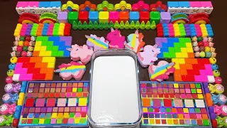 RAINBOW slime!!! Mixing random into GLOSSY slime!!!Satisfying LaLa Slime #396