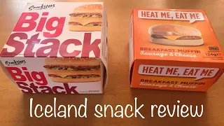 Iceland’s snacksters breakfast muffin and big snack (Big Mac) food review