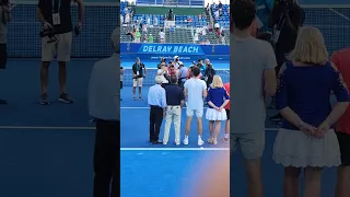 Taylor Fritz in the white shirt wins the delray beach open championship