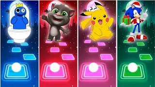 Rainbow Friends vs Talking Tom vs Pikachu vs Sonic EXE - Tiles Hop