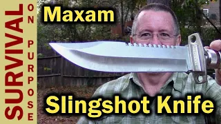 $23 Maxam Survival Knife and Slingshot - Rambo Survival Knife Project