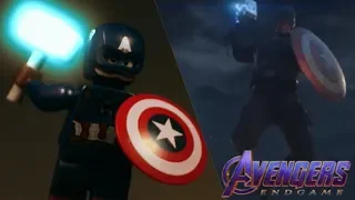 Captain America vs. Thanos in Lego Side-by-Side