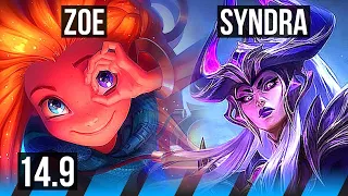 ZOE vs SYNDRA (MID) | 6 solo kills, 7/1/0, 600+ games | EUW Master | 14.9