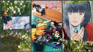 Anime glass painting on tik tok part 2 ( cc )