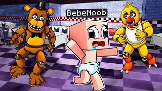 ¡NADIE ESCAPA DE LA PIZZERIA DE FNAF! 😭😱 BEBE NOOB ATRAPADO EN LA PIZZERIA DE FREDDY MINECRAFT