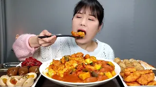 Spicy, curry, kimchi, mukbang