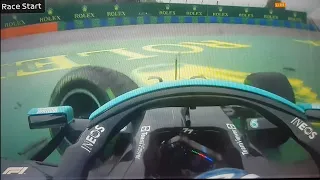 Onboard F1 crash Bottas start Grand Prix Hongarije 2021