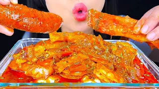 ASMR GIANT DE-SHELLED KING CRAB SEAFOOD BOIL | Eating Sounds | Mukbang | ASMR Phan