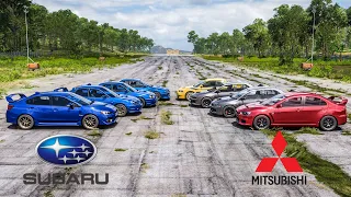 Forza Horizon 5: Subaru vs Mitsubishi! - Drag race!