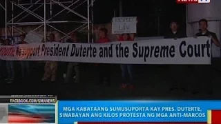Mga kabataang sumusuporta kay Pres. Duterte, sinabayan ang kilos protesta ng mga anti-Marcos