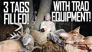 ONE BUCK AND TWO DOES WITH A RECURVE | Traditional Archery & Bowhunting | The Push Archery