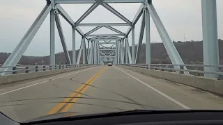 The Milton–Madison Bridge (also known as the Harrison Street Bridge) heading north from KY into IN