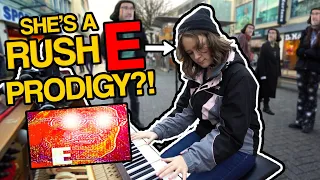 Nervous girl plays RUSH E on piano in public