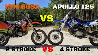 KTM 65SX VS APOLLO 125 RFZ! | 2 Stroke VS 4 Stroke!