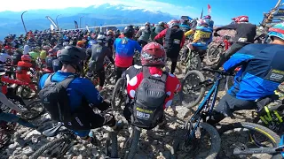 MEGAVALANCHE 2022 | POV final run on a hardtail | Mass start from the Alpe d'Huez Glacier helmetcam