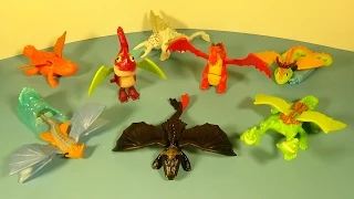 2014 HOW TO TRAIN YOUR DRAGON 2 SET OF 8 McDONALD'S HAPPY MEAL MOVIE TOY'S COLLECTION VIDEO REVIEW