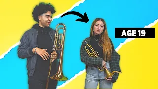 Trumpet vs Trombone (She's 19 🤯 )