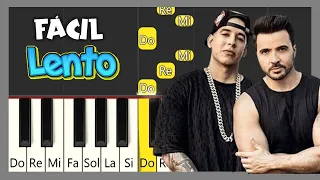 Despacito - Luis Fonsi ft. Daddy Yankee - TUTORIAL PIANO Lento