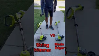 Weekend yard work | string trimmer vs blade edger | sunday mow edge the lawn