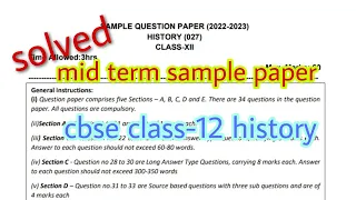 cbse class-12 History mid term sample paper solved 2022-23