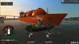 Kapal Tunda Narik Kapal Tanker Gas Keluar Pelabuhan | Ship Simulator Extream | P2