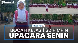 Bocah Perempuan Kelas 1 SD Pimpin Upacara Pengibaran Bendera di Lampung