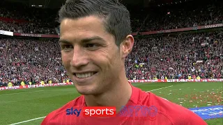 Cristiano Ronaldo after winning his last trophy with Manchester United