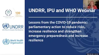 Lessons from the COVID-19 pandemic - a webinar with WHO, UNDRR and WHO