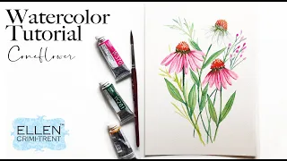 Easy Watercolor Flower Tutorial- Coneflower/ Echinacea / Floral Friday