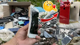 How to turn iPhone 7 plus Cracked into DIY iPhone 12 pro max,Restore the phone​  found in the rubbis