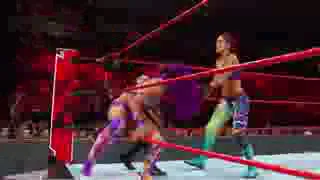 Bayley   Sasha Banks vs  Samantha Simon   Karen Lundy  Raw, July 23, 2018