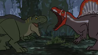 T-Rex vs Spinosaurus | Jurassic Park 3 Animation