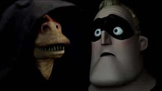 Mr. Incredible learns of Darth Jar Jar's Plans