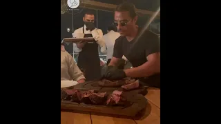 Salt Bae Serving Best Steak at Nusr-Et Mykonos