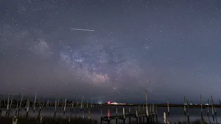 Milkyway Rising over Historic Rands Marina - Tuckerton, NJ 4K