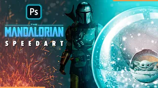 Mandalorian and Grogu in Photoshop - Speed Art