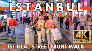 ISTANBUL TÜRKİYE ISTIKLAL STREET NIGHT WALK | EXPLORING LOCAL SHOPS,RESTAURANTS,STREET FOODS
